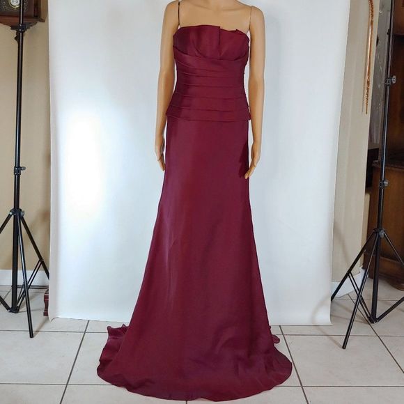 NWT Liancarlo Strapless Formal Gown in Merlot - Picture 5 of 5